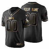 Customized Men's Nike Browns Black Golden Limited NFL 100th Season Jersey,baseball caps,new era cap wholesale,wholesale hats
